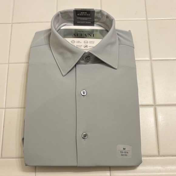 Alfani Men's Light Gray Dress Shirt - Picture 1 of 1